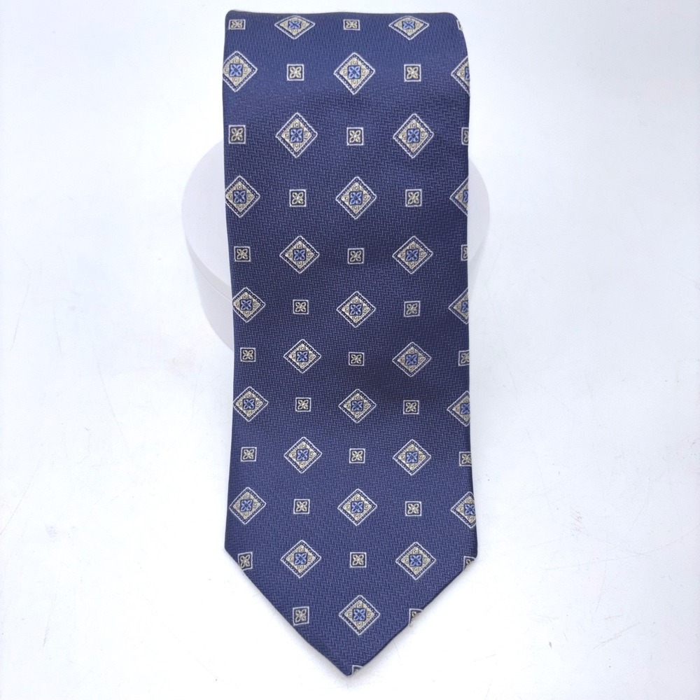 NWT Brooks Brothers Pure Silk 346 Navy Geometric Preppy Mens 58" Necktie